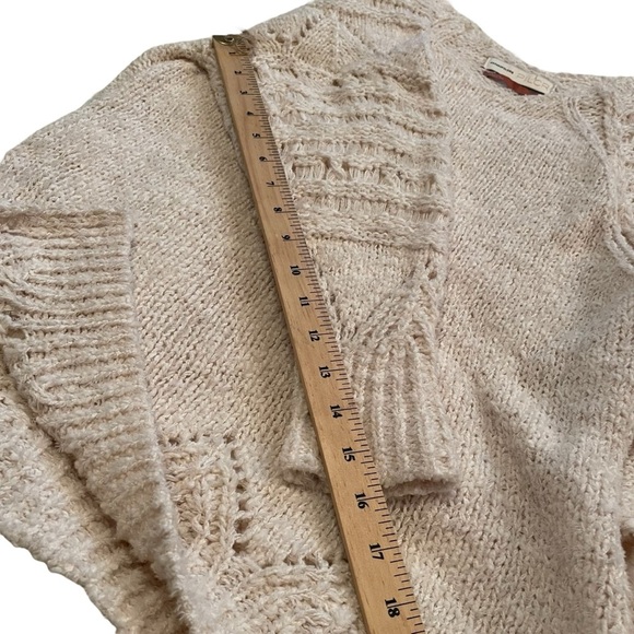 Anthropologie Pilcro Luna Pointelle Cream Sweater-Over sized XS - Picture 5 of 12